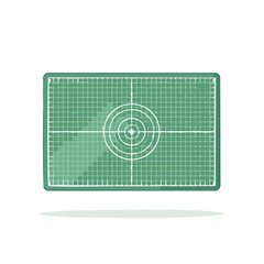 Green Cutting Mat with Circular Target Grid for Crafting and Precision Work