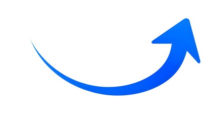 blue arrow on white transparent background