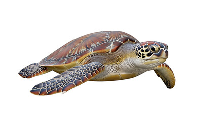 Isolated sea turtle image for educational purposes and wildlife conservation awareness promotion online use on transparent background