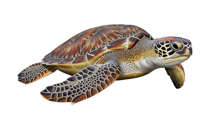 Obraz premium Isolated sea turtle image for wildlife conservation and ocean life photography and marine animal research use on transparent background