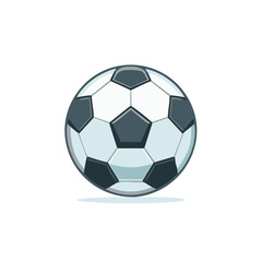 Fototapeta premium Classic black and white soccer ball vector illustration, a simple sports equipment icon for game design.