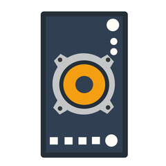 Fototapeta premium Modern speaker design showcasing vibrant colors and sleek lines, ideal for music enthusiasts