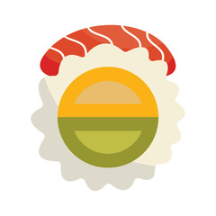 Traditional Japanese food sushi, vector, hand drawn, isolated, 3d rendering, 3d, element, illustration, silhouette