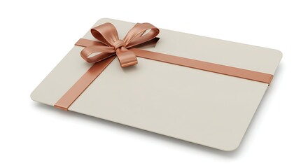 Elegant gift card with rose gold ribbon and bow, perfect for special occasions, holidays, and rewards