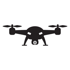 Modern drone silhouette ready for aerial photography or filming