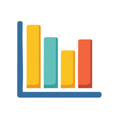 Vibrant Bar Chart Illustration for Business Data Analysis, Financial Reports, and Statistics