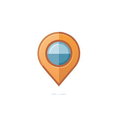 Fototapeta premium Orange and Blue Location Pointer Icon for Mapping Navigation Systems