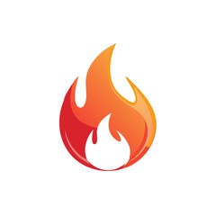 Stylized Fire Icon Flames Blazing Bright Orange Red Hot Vector Graphics