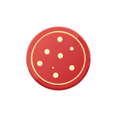 Cartoon Styled Salami Slice Flat Design Icon Salami Circle Illustration Fresh Deli Product Food Items