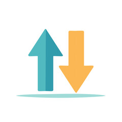 Two Arrows Pointing Up and Down Representing Exchange or Transfer