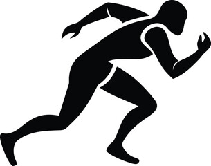 Runner Silhouette – Sprinting Athlete Vector Illustration for Track and Field, Speed and Motion, Physical Fitness Minimalist Monochrome Design