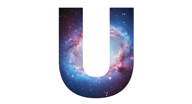 A three-dimensional blue letter U and a number 0 stand next to a musical note symbol - Powered by Adobe