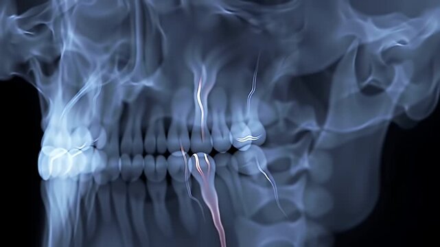 Smoky Skull XRay with Teeth Detail.