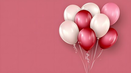 Elegant Pink and Red Balloons Bunch Festive Background