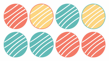 Colorful striped Easter eggs in pastel shades. Spring holiday decoration and celebration concept. Happy Easter festive background.
