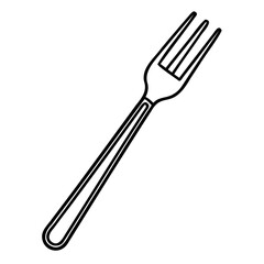 A simple line drawing of a fork isolated, perfect for culinary or design concepts