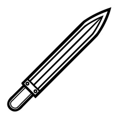 A stylized illustration of a gladius sword, isolated