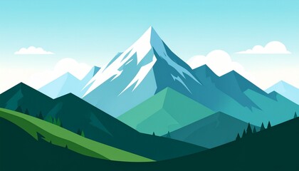Majestic Mountainscape A Vibrant Vector Illustration of Peaks and Landscapes
