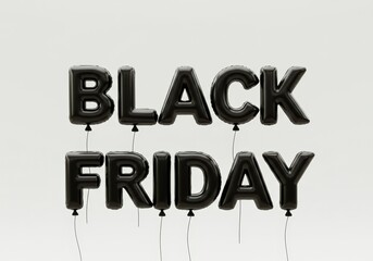 Black Friday balloon letters for sales and promotional marketing purposes.