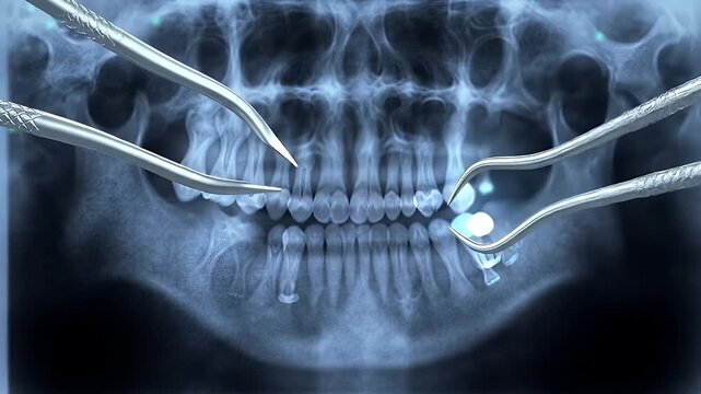 Dental Xray with Instruments.