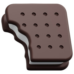 3D Ice Cream Biscuit Icon