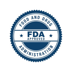 Fda approved seal stamp vector illustration food drug administration certification emblem
