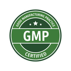 Gmp certified seal vector illustration good manufacturing practice quality stamp pharmaceutical compliance badge