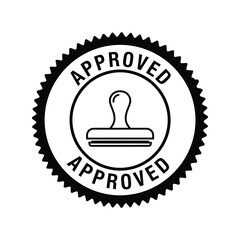 Approved stamp vector illustration official seal certified mark quality guarantee business document seal