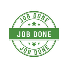 Job done stamp vector illustration completed task seal success achievement badge
