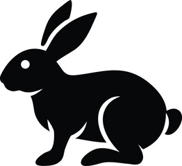 Black Rabbit Silhouettes – Bunny Shapes, Outlines and Icons Vector