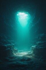 Obraz premium submerged lava tube swim-through