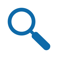 Blue magnifying glass vector icon search symbol research tool discovery graphic isolated eps illustration