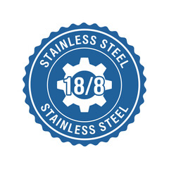 Stainless steel 18 8 emblem gear icon metal quality seal food safe material