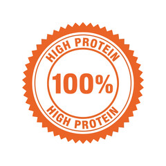 100 high protein seal stamp vector illustration nutrition label badge food supplement emblem