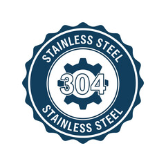 Stainless steel 304 emblem gear symbol metal quality seal industrial material badge