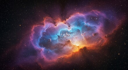 Abstract space art representing luminous cosmic cloud
