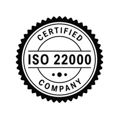 Iso 22000 certified company seal food safety management system stamp quality assurance badge