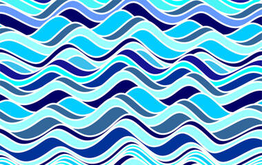 A vibrant and dynamic abstract design of wavy patterns.  Ideal for backgrounds, textiles, or any design that seeks to capture the essence of water or movement.