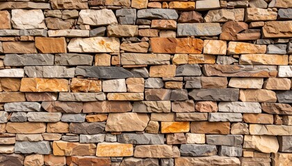Rustic Stone Wall Close-up of Irregular, Textured Bricks