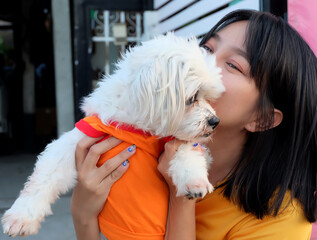 A woman's love for her favorite dog
