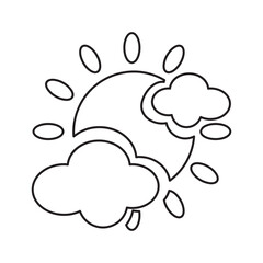 Cloudy Sun Outline