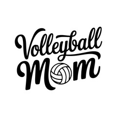 Fototapeta premium Volleyball Mom. Vector Design Isolated on White Background