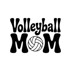 Volleyball Mom. Vector Design Isolated on White Background