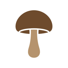 Simple brown mushroom icon illustration.