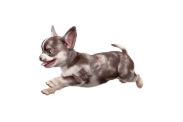 Cute puppy in running pose transparent background