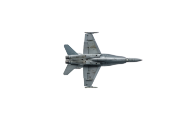 Military Air fighter Jet flying isolated on Transparent Background