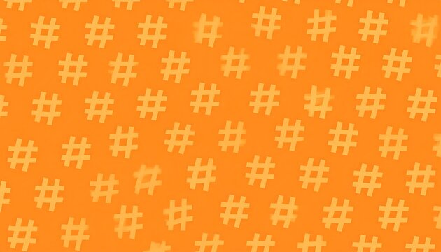 Orange background with repeating hash tags