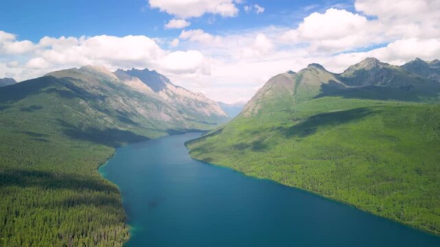 Crystal clear glacier lake, Kintla lake, Glacier lake