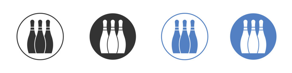 Bowling pins icon vector Logo Design Template