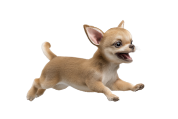 Cute puppy in running pose transparent background